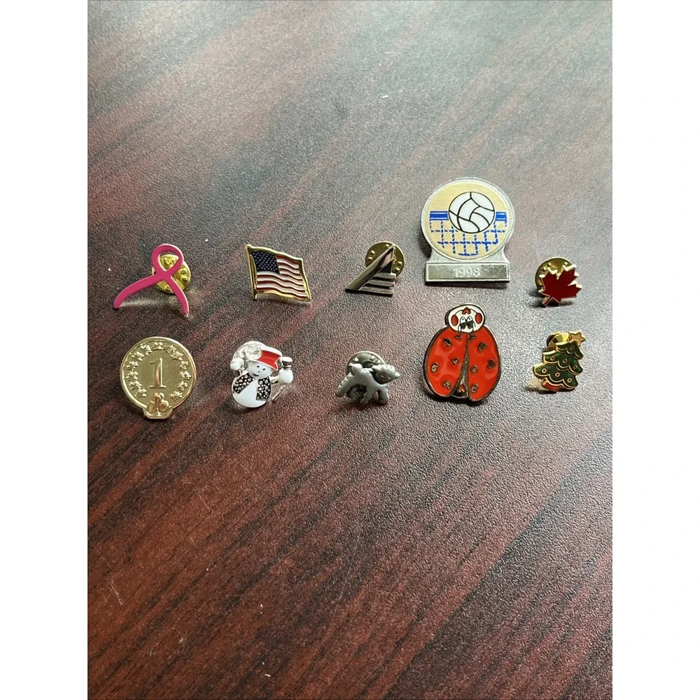Lot Of 10 Random Mixed Lapel Hat‎ Pins A3